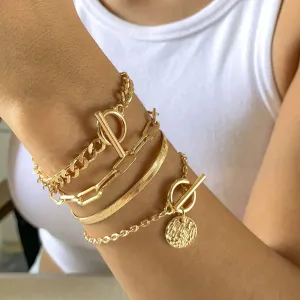 Metal Hollow Chain Snake Bone Bracelet – Sleek and Edgy Design