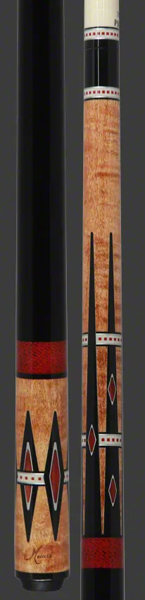 Meucci 21st Century 5 Natural - Red Bands - Black Wrap Pool Cue with Pro Shaft - 2105NATRBBKP