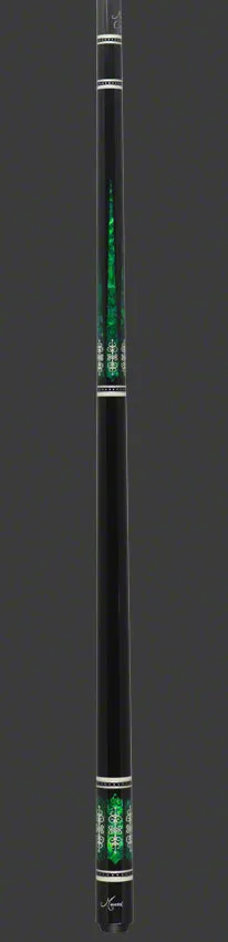 Meucci 21st Century Cue 3 Black - Green Pearl - Black Wrap Pool Cue with Carbon Shaft - 2103BKGRBKC