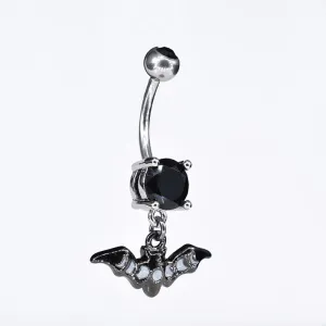 Navel Bar with Moon Phase Bat