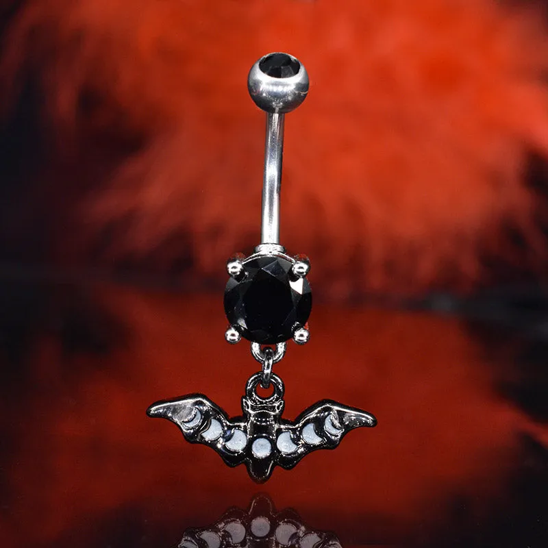 Navel Bar with Moon Phase Bat
