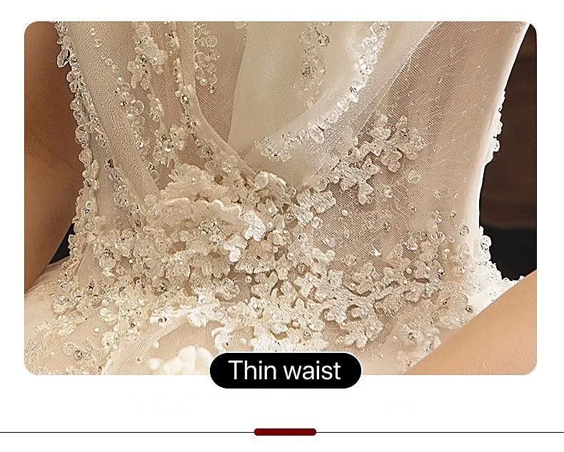 New Shiny Princess Wedding Dress with Luxurious Lace