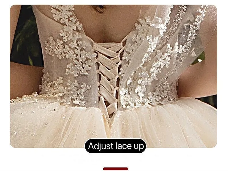 New Shiny Princess Wedding Dress with Luxurious Lace