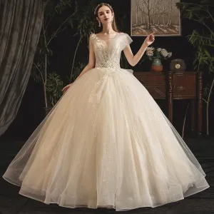New Shiny Princess Wedding Dress with Luxurious Lace