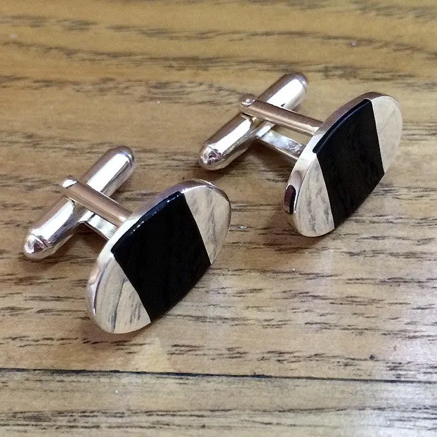 Onyx Oval Cufflinks - VCFL141