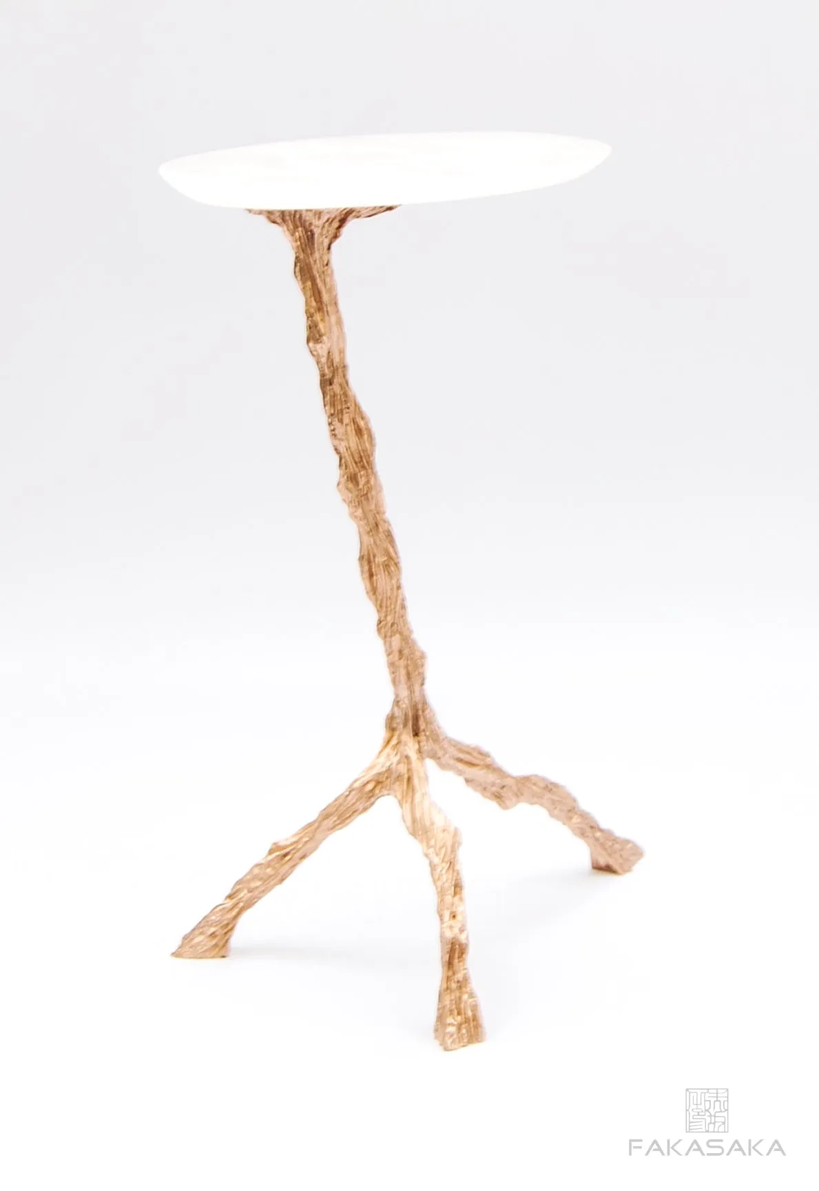 PANCHO DRINK TABLE<br><br>ONYX<br>POLISHED BRONZE