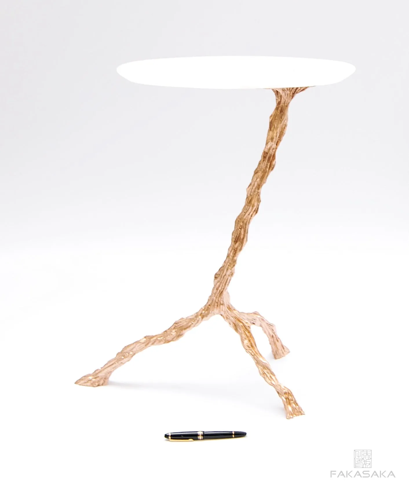 PANCHO DRINK TABLE<br><br>ONYX<br>POLISHED BRONZE