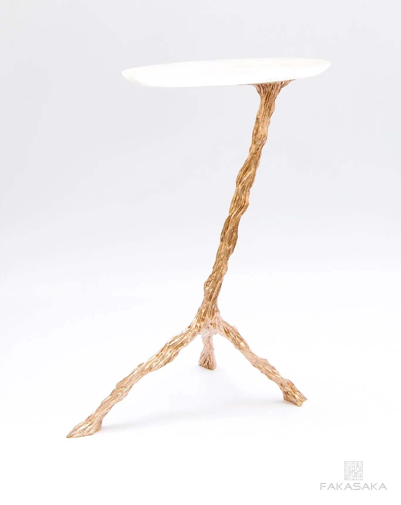 PANCHO DRINK TABLE<br><br>ONYX<br>POLISHED BRONZE
