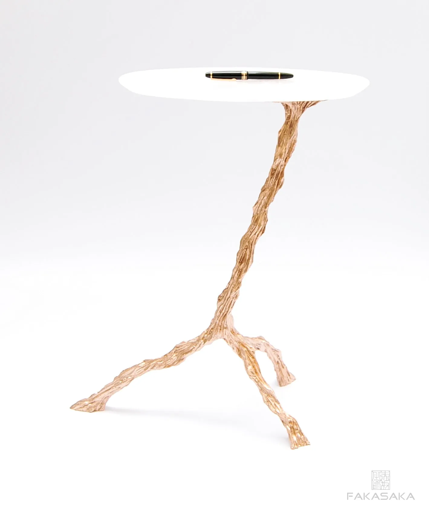 PANCHO DRINK TABLE<br><br>ONYX<br>POLISHED BRONZE