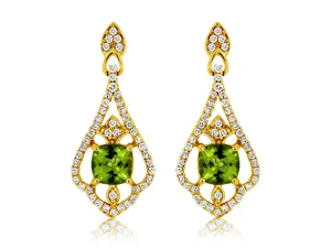Peridot & Diamond Earrings