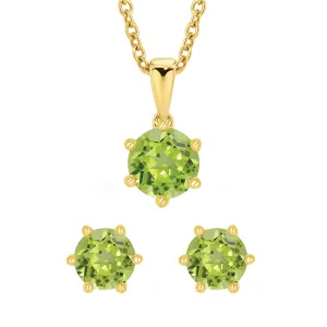 Peridot Pendant and Earring Set