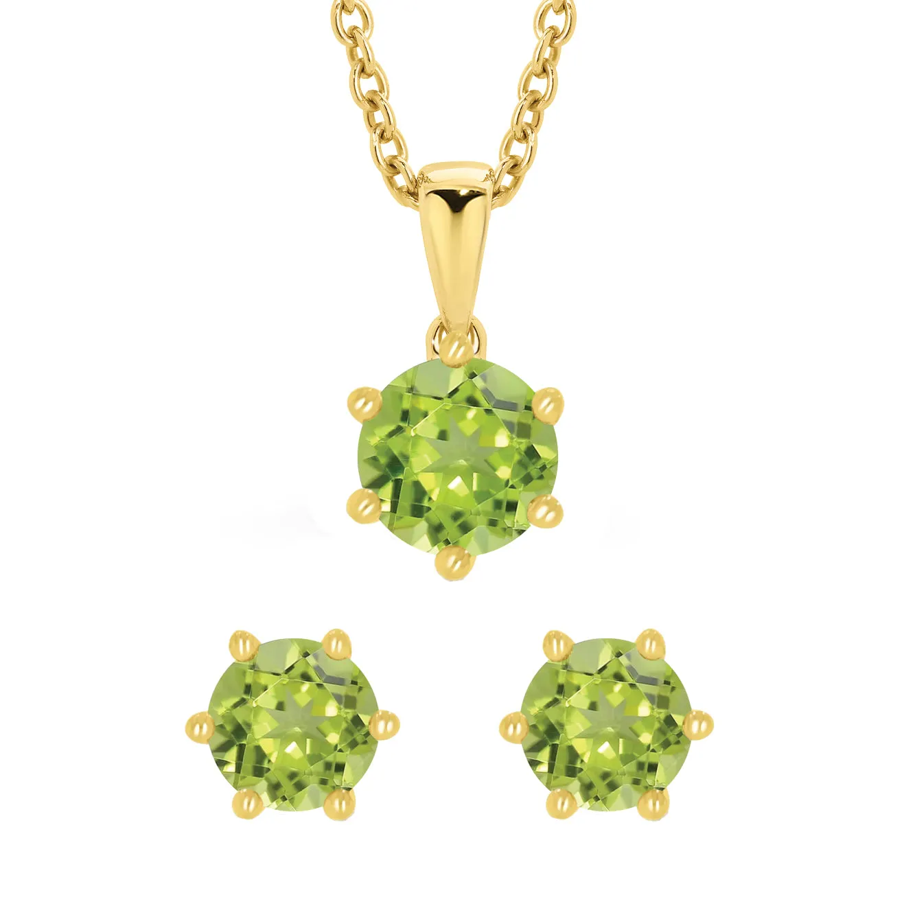 Peridot Pendant and Earring Set