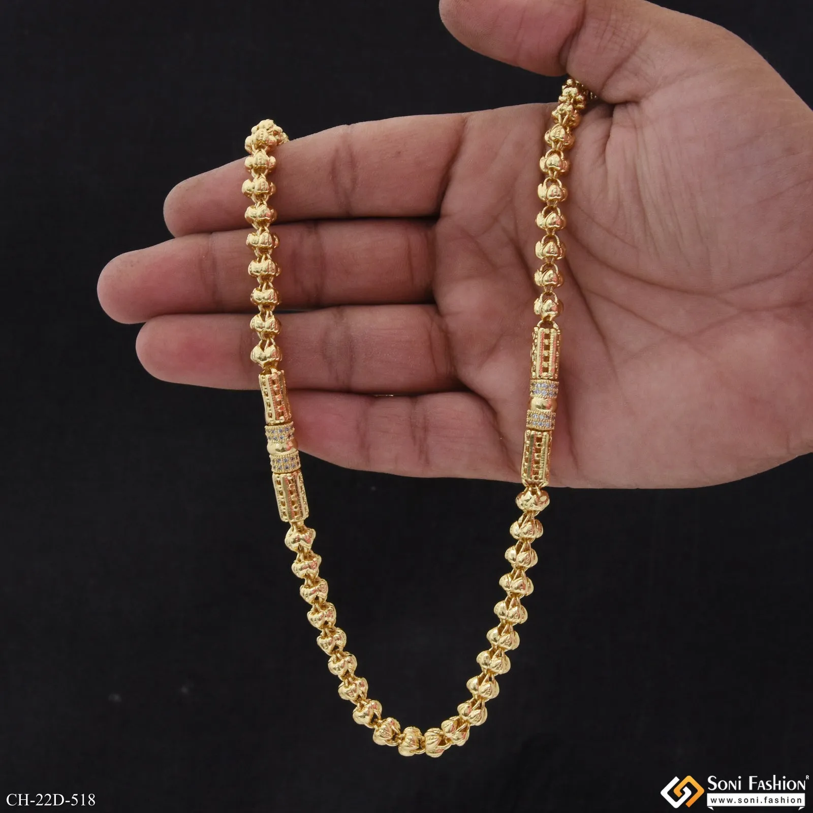 Rajwadi Popular Design Gold Plated Chain for Men - Style D518