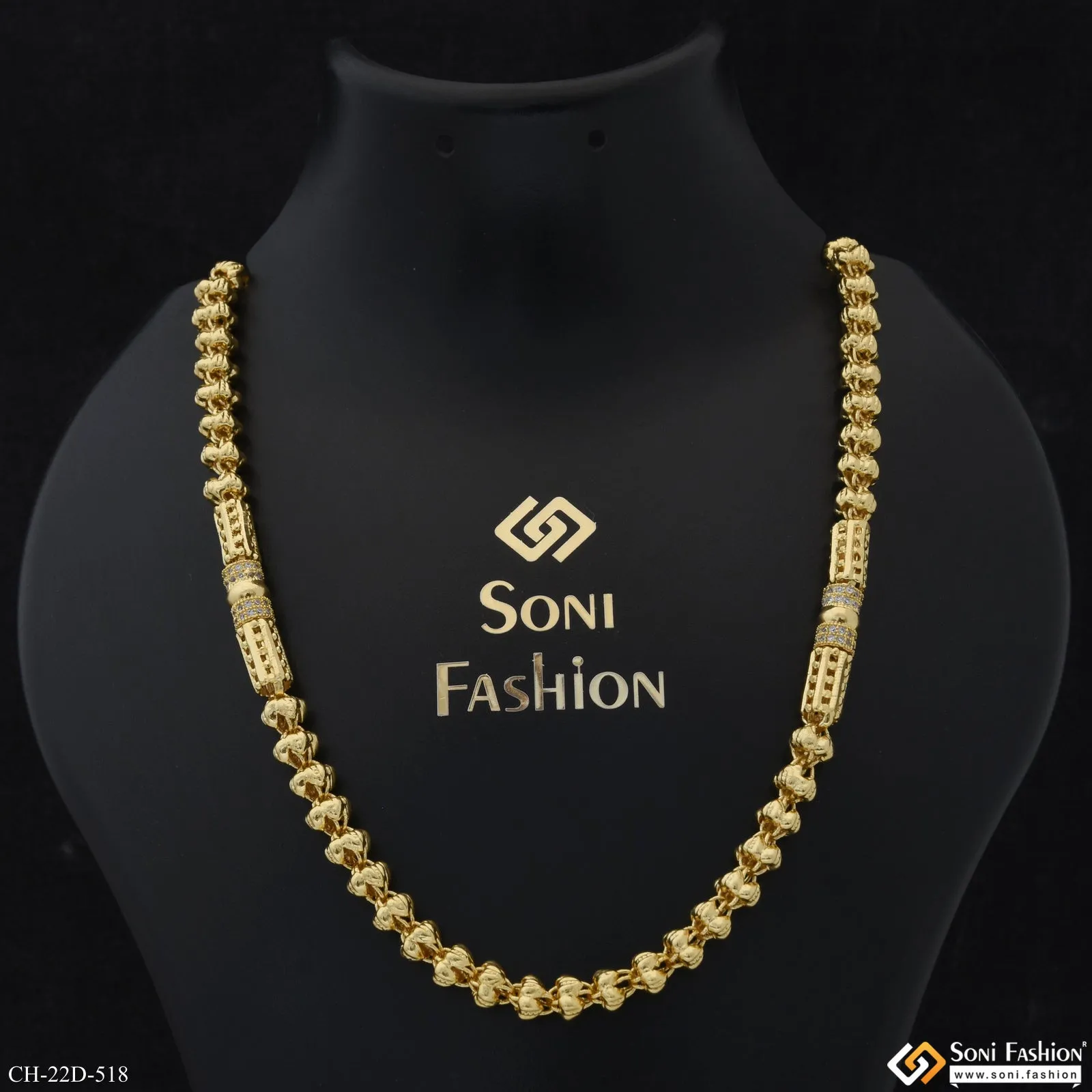Rajwadi Popular Design Gold Plated Chain for Men - Style D518