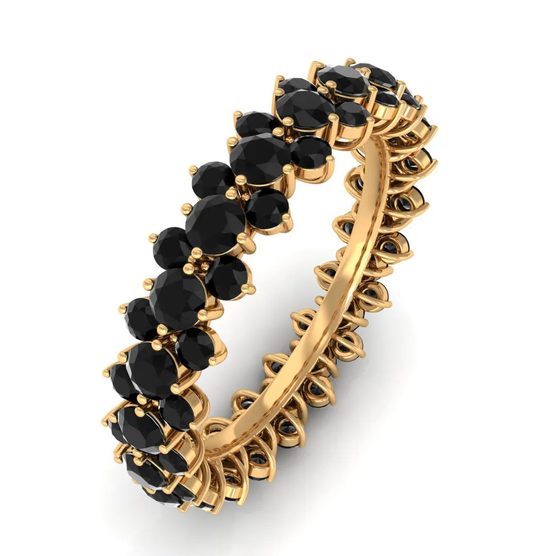 Real Black Onyx Full Eternity Band Ring