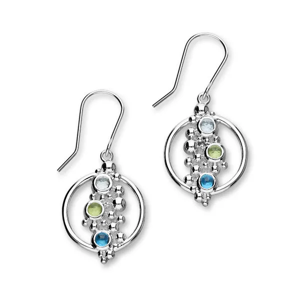 Seafoam Silver Stone Drop Earrings CE453