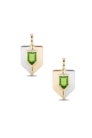 Shield Earrings - Peridot