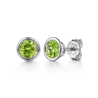 Sterling Silver Peridot Stud Earrings