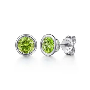 Sterling Silver Peridot Stud Earrings