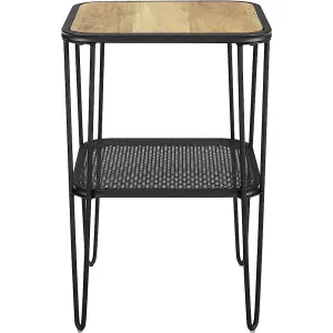 Walker Edison 16” Urban Industrial Mesh Metal Shelf Leg Side Table