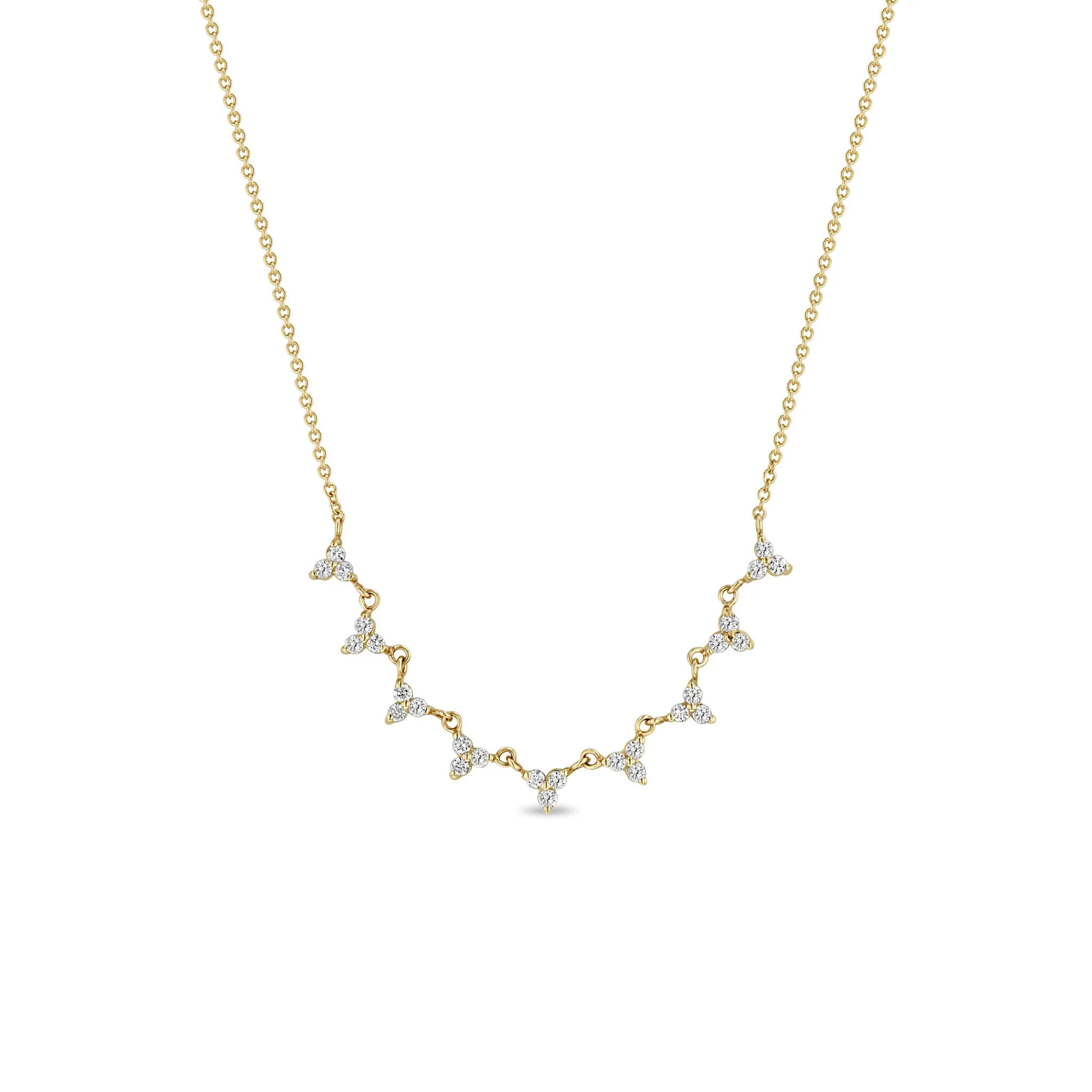 Zoë Chicco 14K Yellow Gold Diamond Trio Necklace